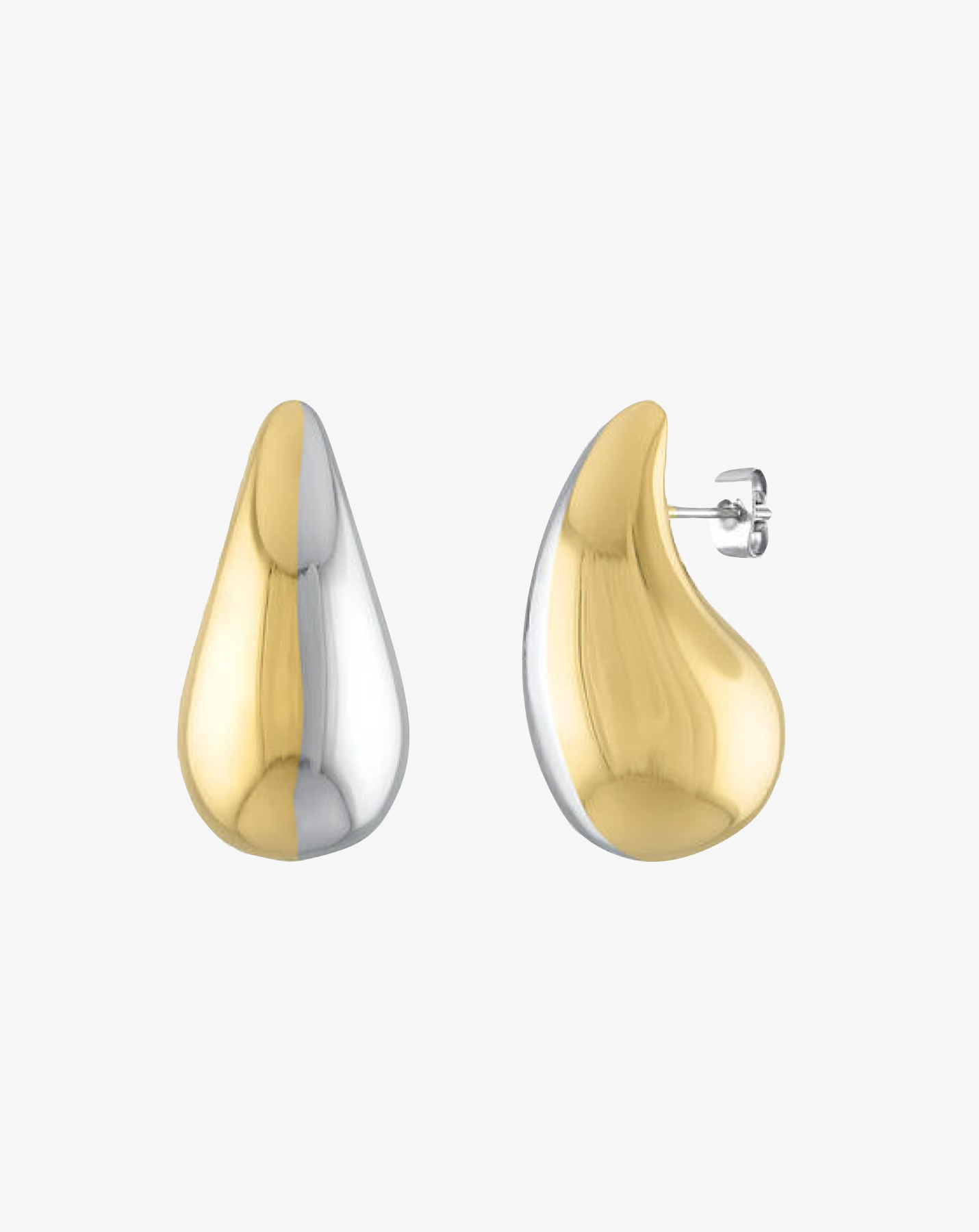 Two-Tone Non-Tarnish Gold & Silver Waterdrop Earrings