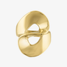 Afiya waterproof gold wave ring with a unique swirl design.