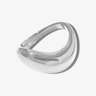 glossy silver waterproof stackable wave ring with grey background