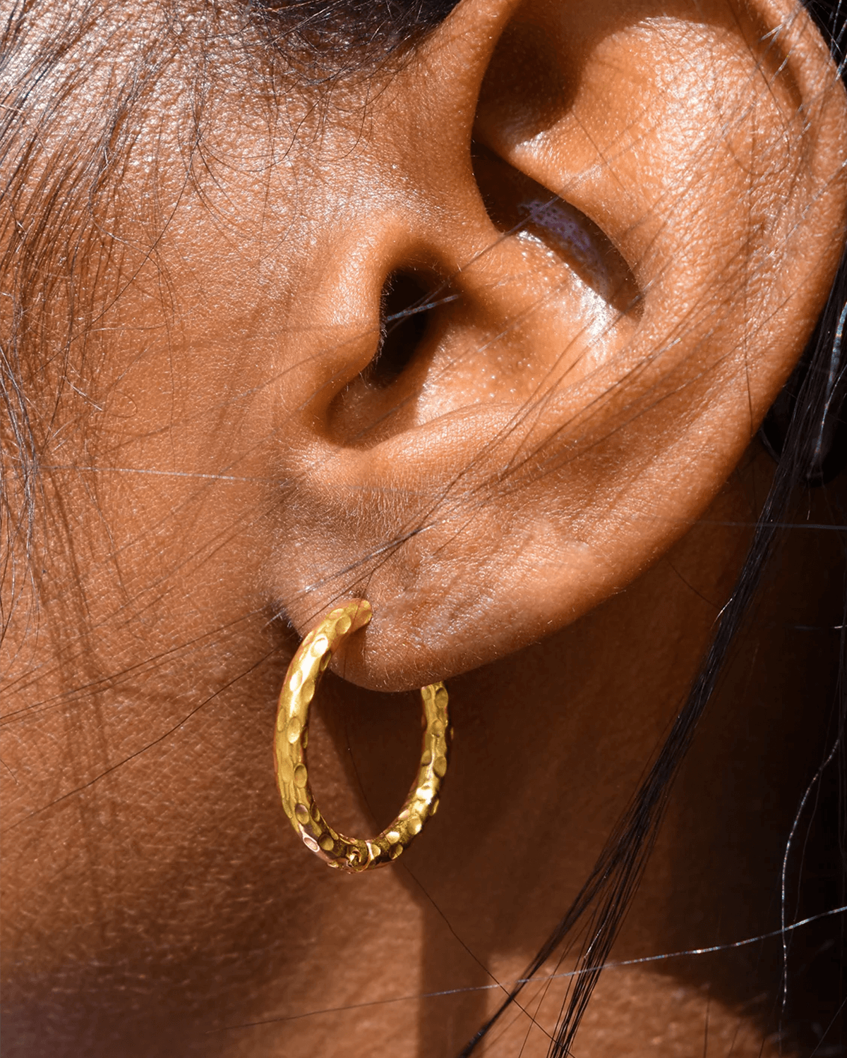 Fatu Hammered Hoop Earrings - BEN ONI