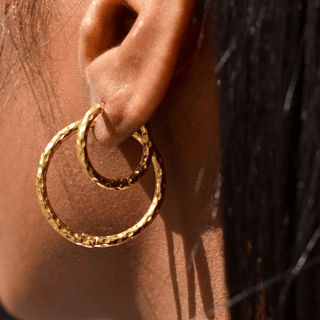 Fatu Hammered Hoop Earrings - BEN ONI